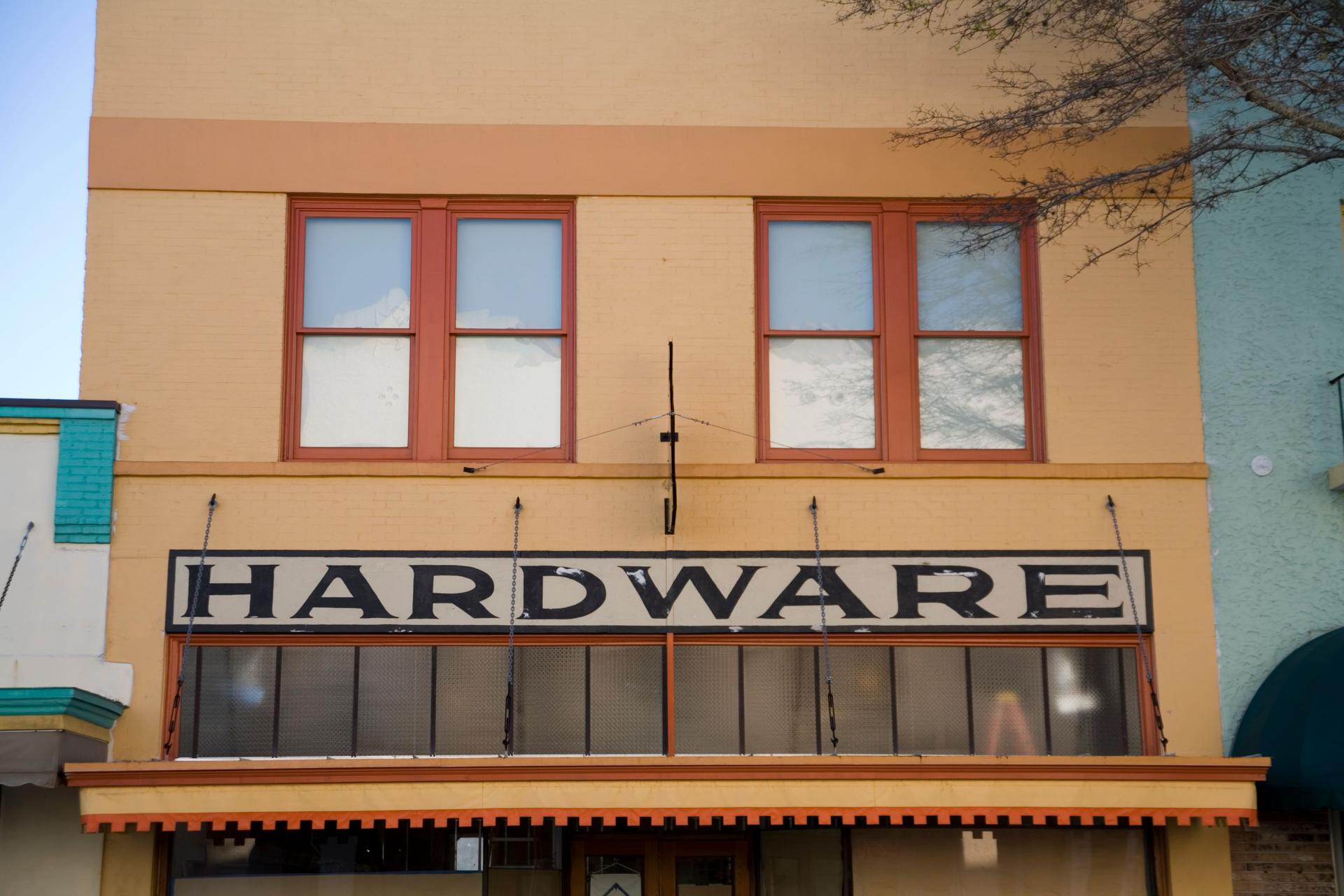 A storefront photo of a hardware store